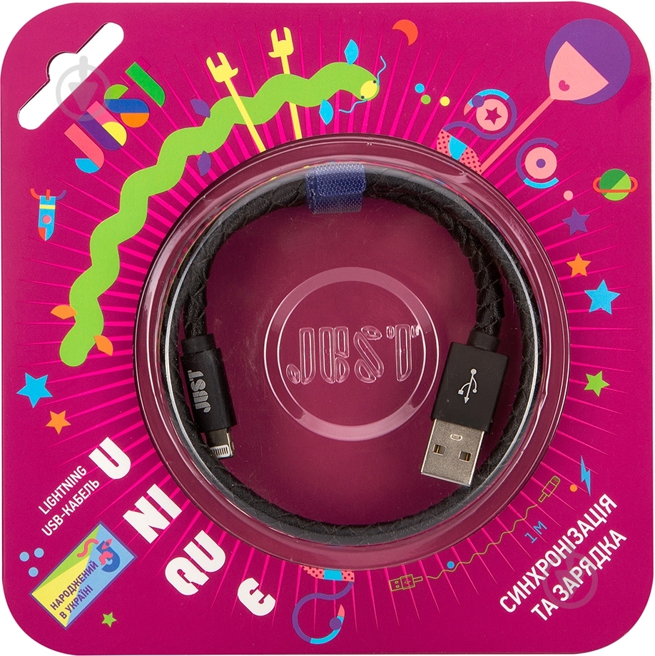 Кабель JUST Lightning – USB 1 м черный (LGTNG-UNQ-BLCK) - фото 5