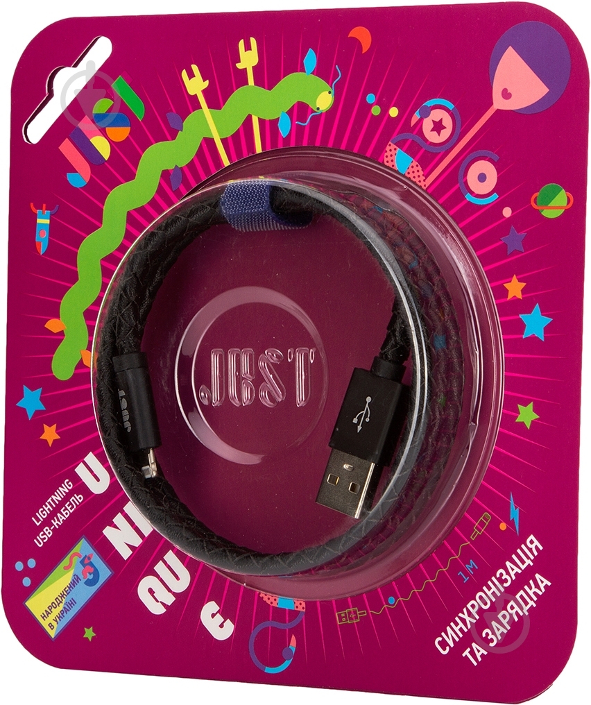 Кабель JUST Lightning – USB 1 м черный (LGTNG-UNQ-BLCK) - фото 4