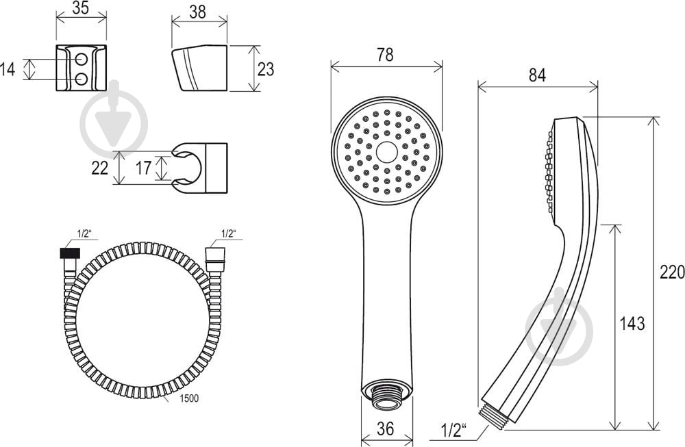 Душевой гарнитур Ravak 901.00 X07P005 - фото 2