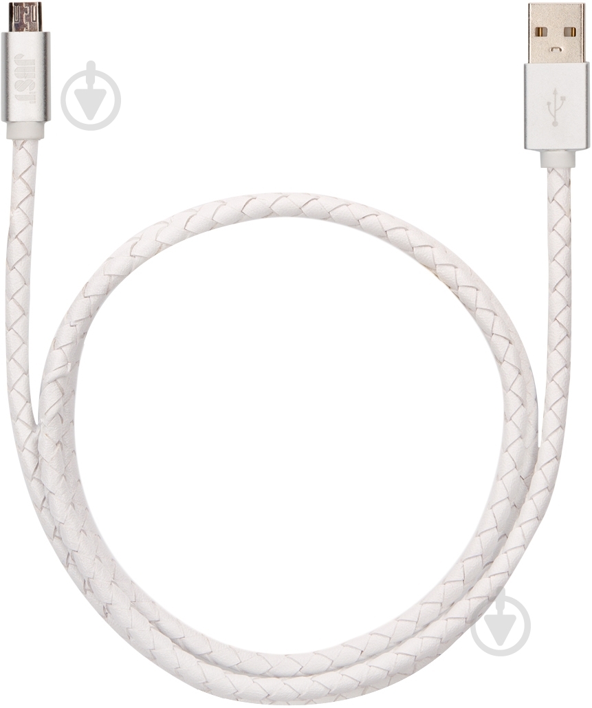 Кабель JUST USB – microUSB 1 м (MCR-UNQ-WHT) - фото 1 Кабель JUST USB – microUSB 1 м (MCR-UNQ-WHT) - фото 1