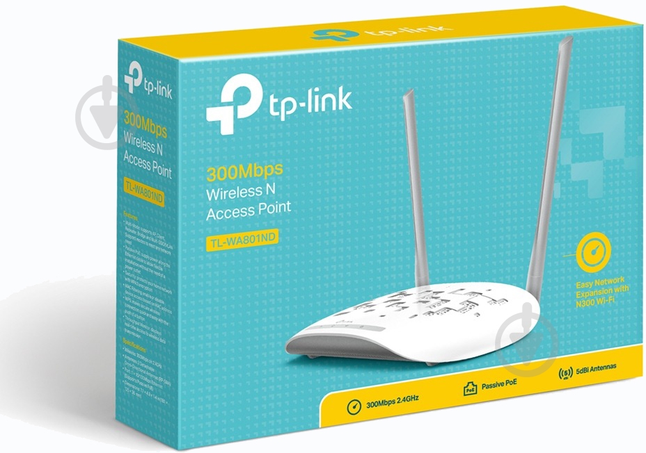 Точка доступа TP-Link (TL-WA801N) - фото 2 Точка доступа TP-Link (TL-WA801N) - фото 2