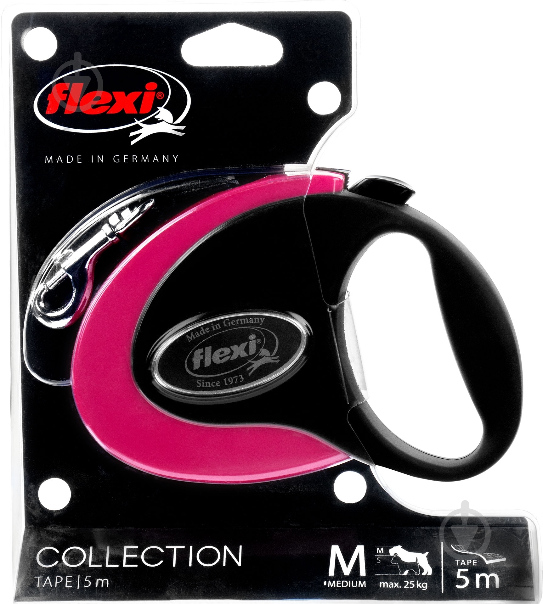 Повідець-рулетка Flexi Collection M чорний із рожевим до 25 кг 5 м - фото 2