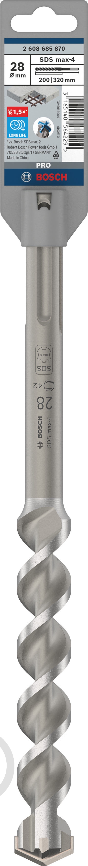 Бур Bosch 4 SDS-max 28x200 мм 320 мм 2608685870 - фото 3 Бур Bosch 4 SDS-max 28x200 мм 320 мм 2608685870 - фото 3