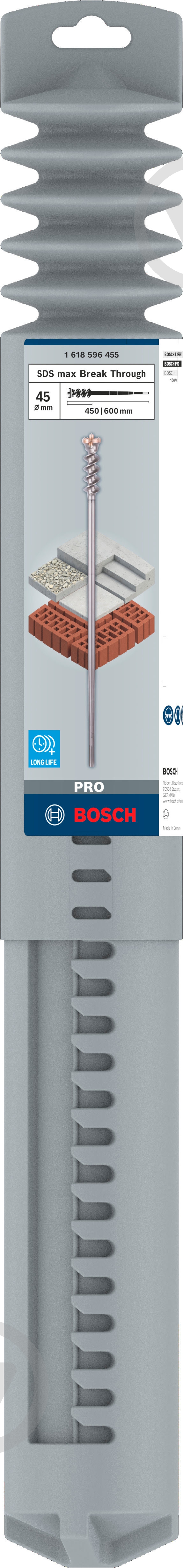 Бур Bosch 9 Break Through SDS-max 45x450 мм 600 мм 1618596455 - фото 3