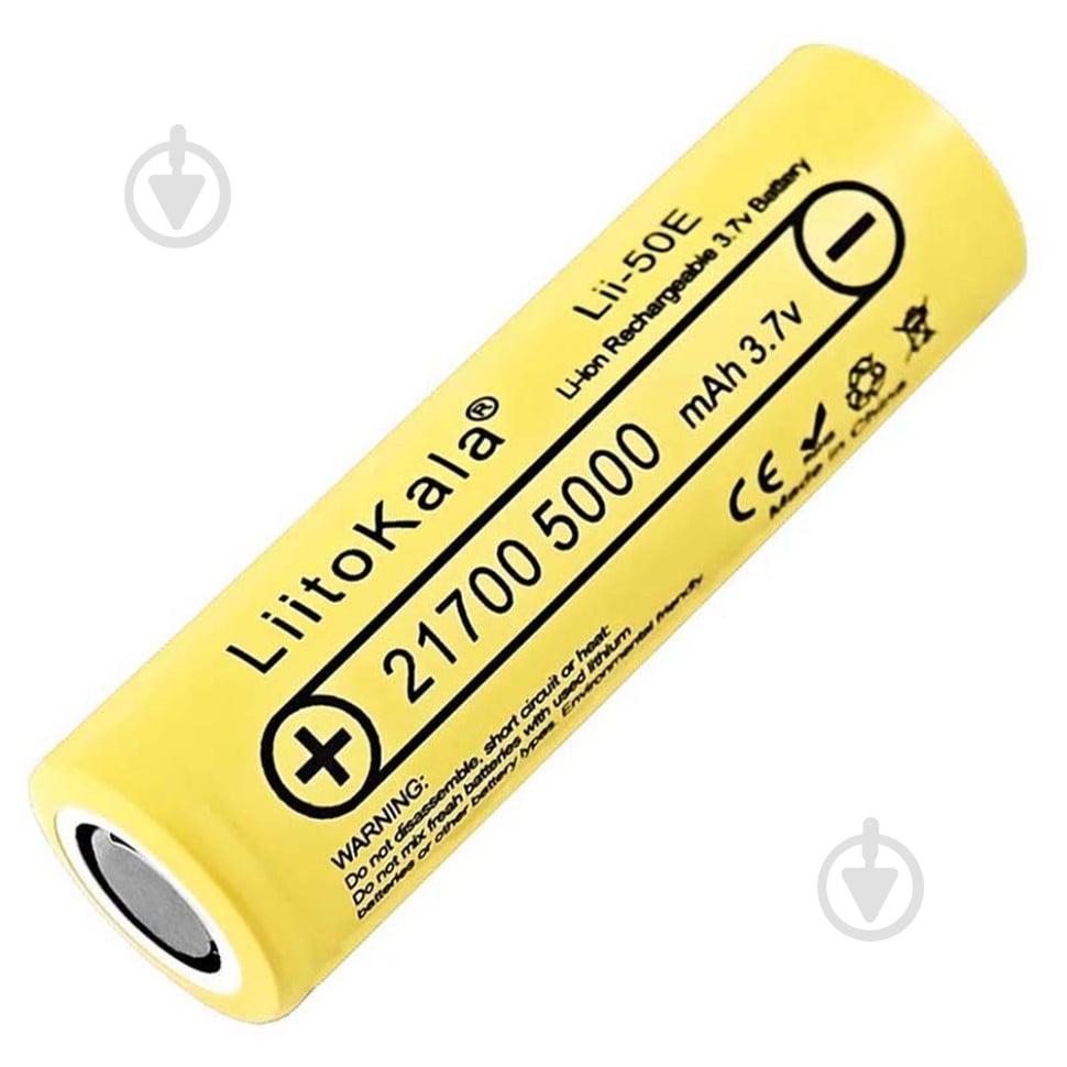 Акумулятор LiitoKala Lii-50E, 5000mah battery 21700 1 шт. (Lii-50E) - фото 1