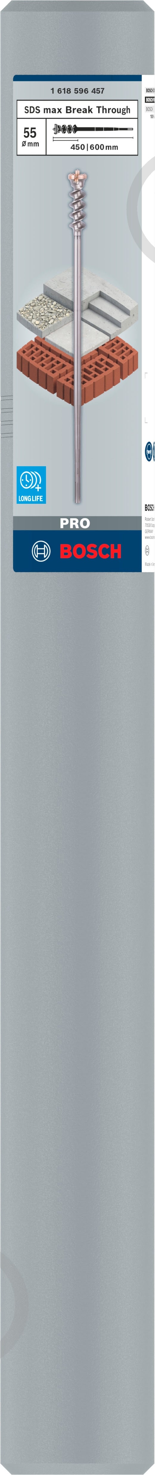 Бур Bosch 9 Break Through SDS-max 55x450 мм 600 мм 1.618.596.457 - фото 3 Бур Bosch 9 Break Through SDS-max 55x450 мм 600 мм 1.618.596.457 - фото 3