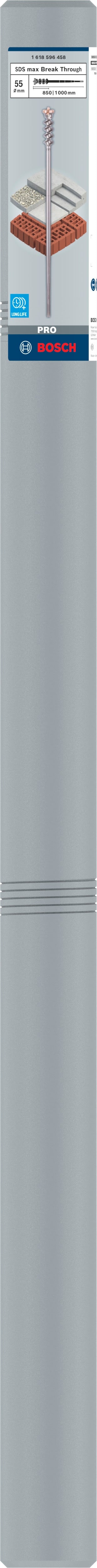 Бур Bosch 9 Break Through SDS-max 55x850 мм 1000 мм 1.618.596.458 - фото 3 Бур Bosch 9 Break Through SDS-max 55x850 мм 1000 мм 1.618.596.458 - фото 3