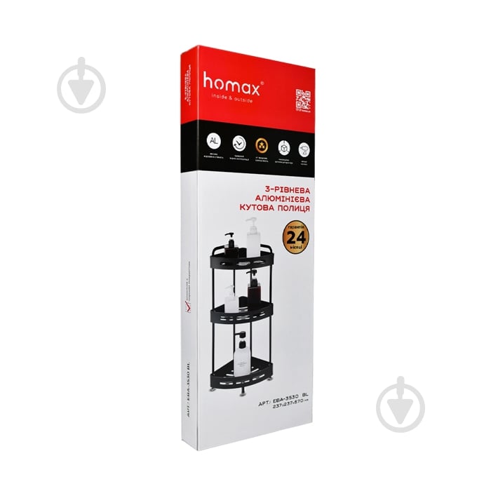 Полка для ванной Homax 3-уровневая угловая EBA-3530 BL - фото 6