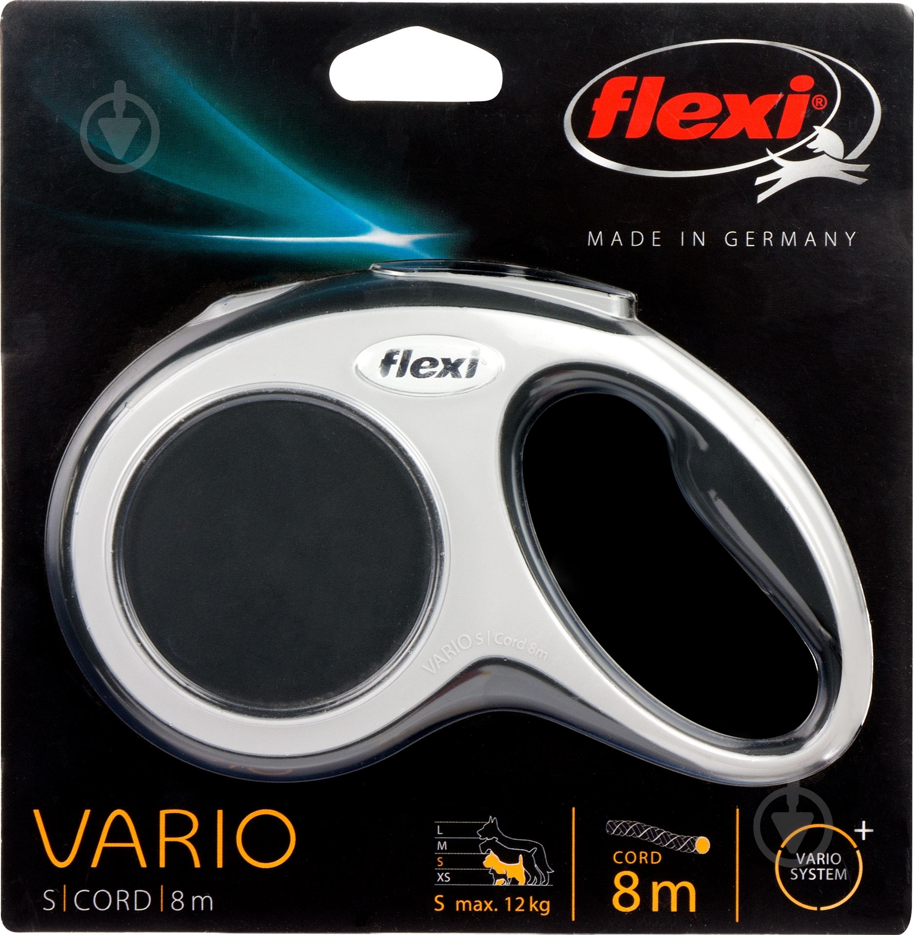 Повідець-рулетка Flexi Vario S чорний із сірими вставками до 12 кг 8 м - фото 2