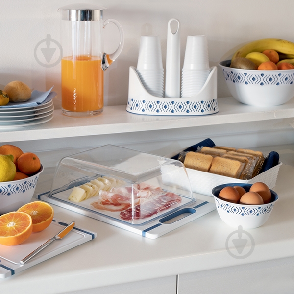 Держатель для стаканов Stefanplast TOSCA бело-синий 55901 - фото 5