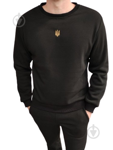 Свитшот LOGOS-Tac с вышивкой золотой Герб, 04-06-00-0033 р.3XL черный - фото 1