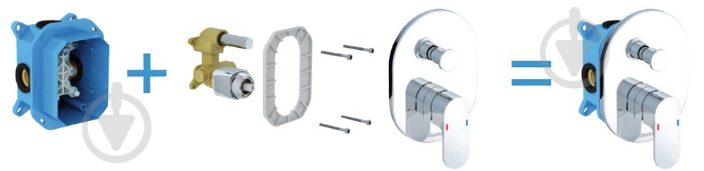 Смеситель для ванны/душа Ravak Chrome CR 065.00 для R-box X070056 - фото 2