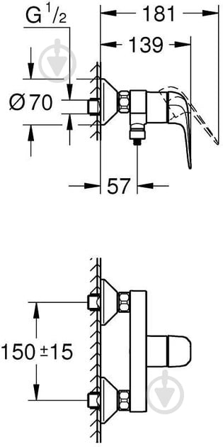 Смеситель для душа Grohe Swift 1/2″ (24333001) - фото 7 Смеситель для душа Grohe Swift 1/2″ (24333001) - фото 7