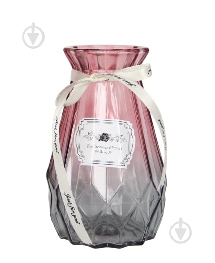 Ваза скляна CRYSTAL Angela (83210414392) 17 см рожево-сіра 83210414392 - фото 1 Ваза скляна CRYSTAL Angela (83210414392) 17 см рожево-сіра 83210414392 - фото 1