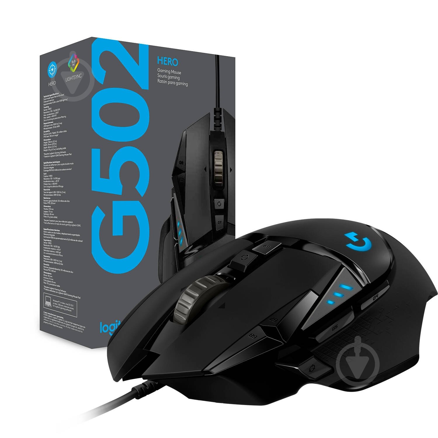 Мышь Logitech G502 HERO High Performance Gaming Mouse black (910-005470) - фото 10