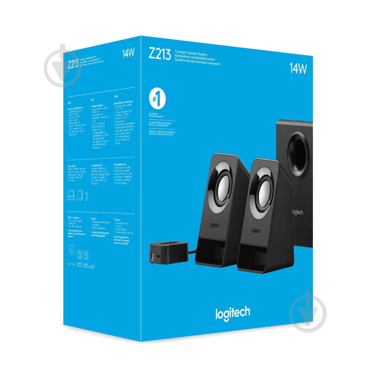 Акустическая система Logitech Audio System Z213 - EMEA 2.1 black - фото 6