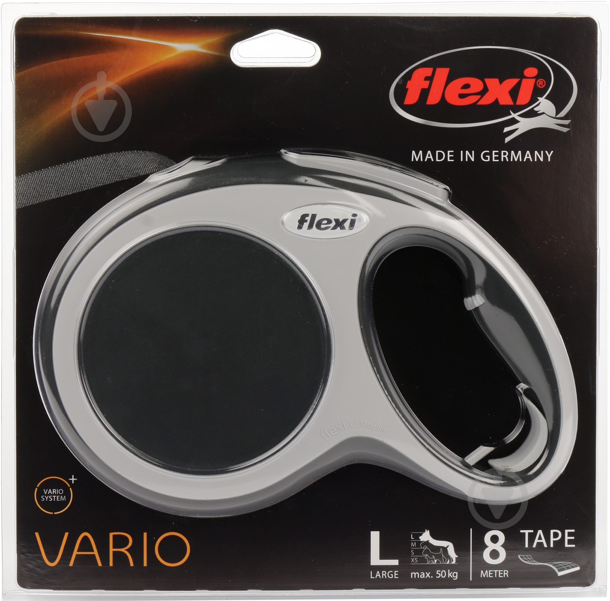 Поводок-рулетка Flexi Vario L черный с серыми вставками до 60 кг 8 м - фото 2