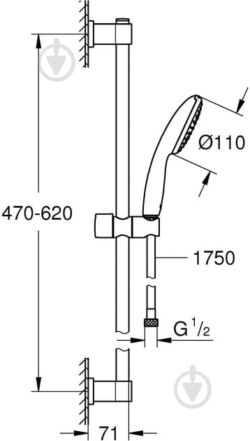 Душевой гарнитур Grohe Start 110 (	27942001) - фото 6