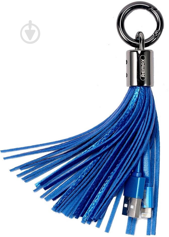 Кабель Remax Lightning – USB 0,2 м синий (RC-053I-BLUE) Tassels - фото 1