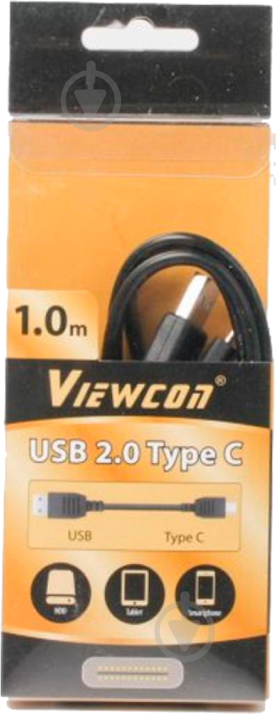 Кабель Viewcon USB Type-C – USB 1 м черный (VC-USB2-UC-001) - фото 2