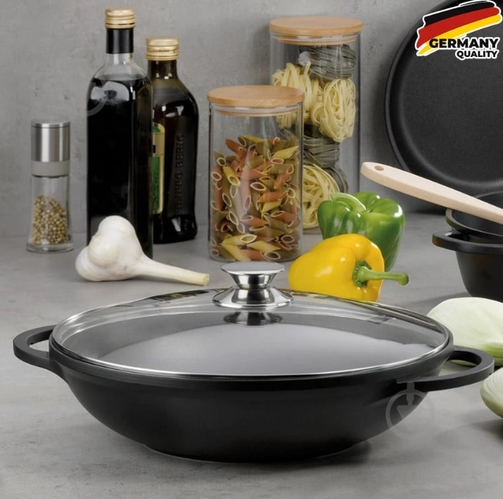 Сковорода WOK із кришкою Kela Kerros 32 см 40 л 15157 - фото 3