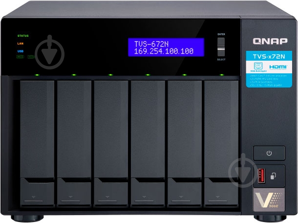 Сетевое хранилище QNAP TVS-672N-I3-4G - фото 1 Сетевое хранилище QNAP TVS-672N-I3-4G - фото 1