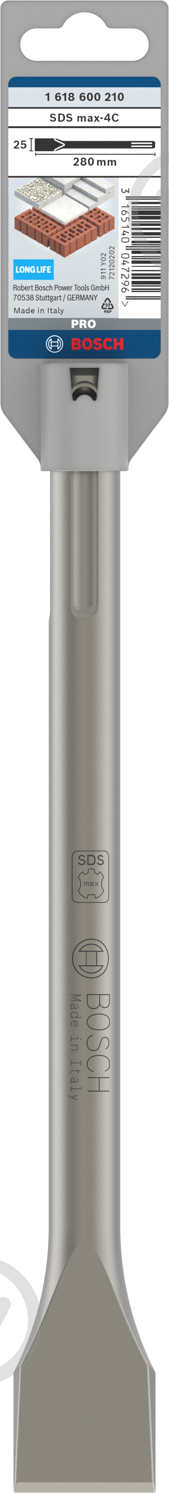 Зубило Bosch SDS-max 25x280 мм 1618600210 - фото 3