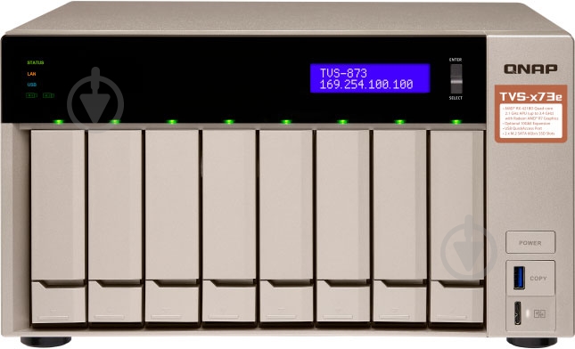 Мережеве сховище QNAP TVS-873E-4G - фото 1 Мережеве сховище QNAP TVS-873E-4G - фото 1