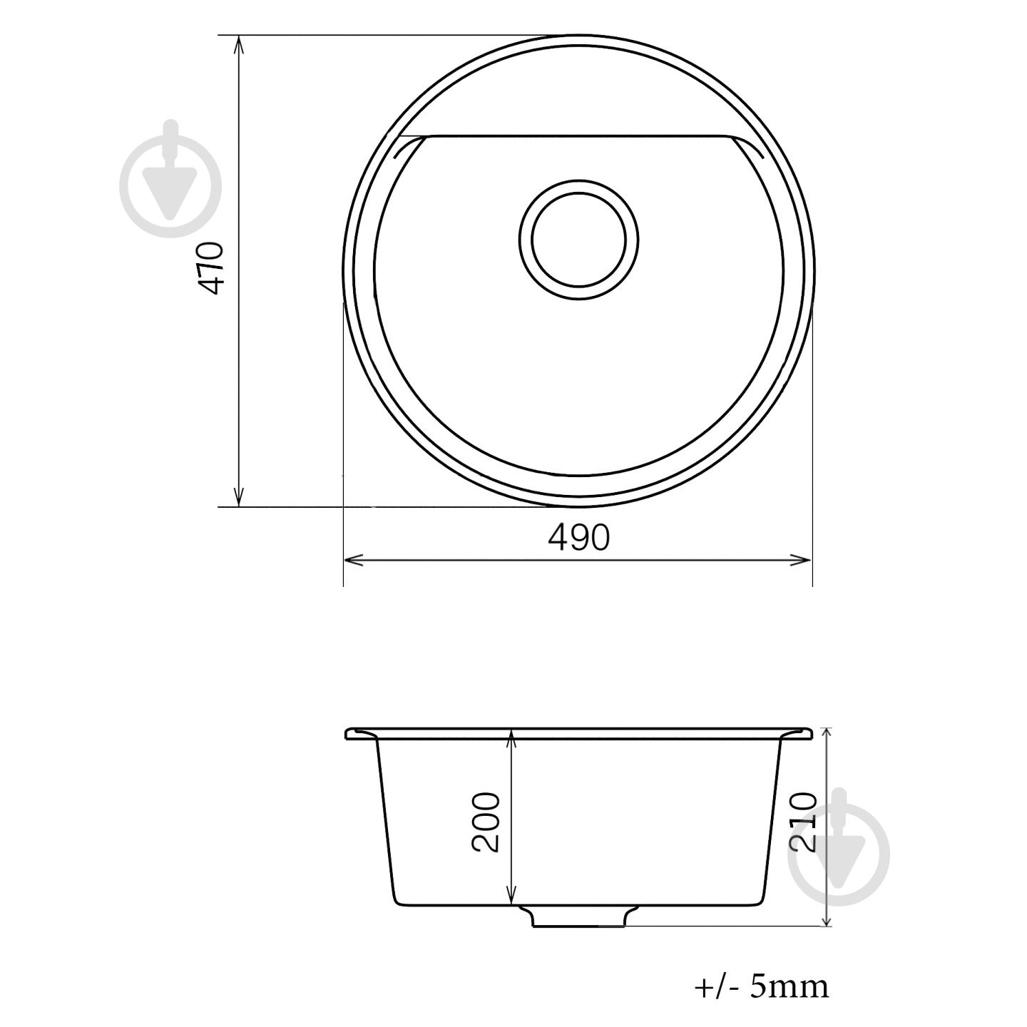Мойка для кухни UP! (Underprice) Sigma R490 terra - фото 2