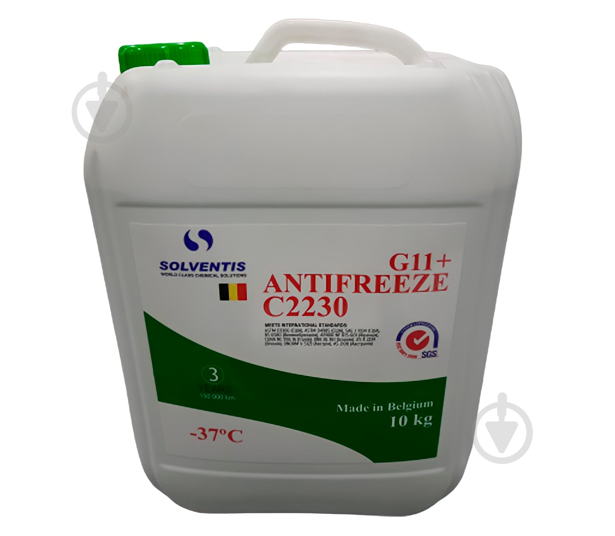Антифриз Solventis -37°С G11+ (Бельгия) G11+ готовый 10 кг зеленый - фото 1