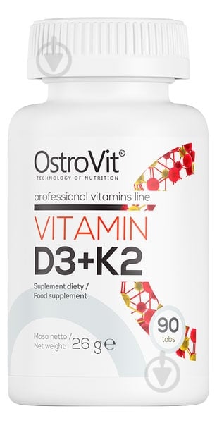 Витамин D3 Ostrovit Vitamin D3 + K2 90 шт./уп. - фото 1 Витамин D3 Ostrovit Vitamin D3 + K2 90 шт./уп. - фото 1