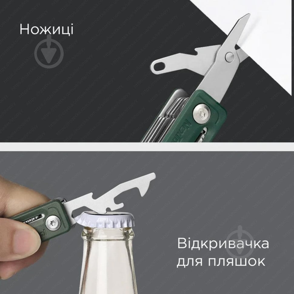 Мультитул NexTool Multi Functional Knife, зеленый (10 функций) NE20098 - фото 5
