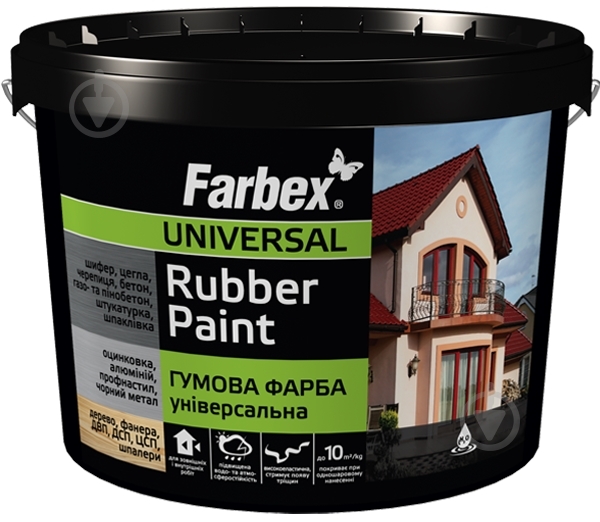 Краска резиновая Farbex Универсальная мат графит 12 кг - фото 1