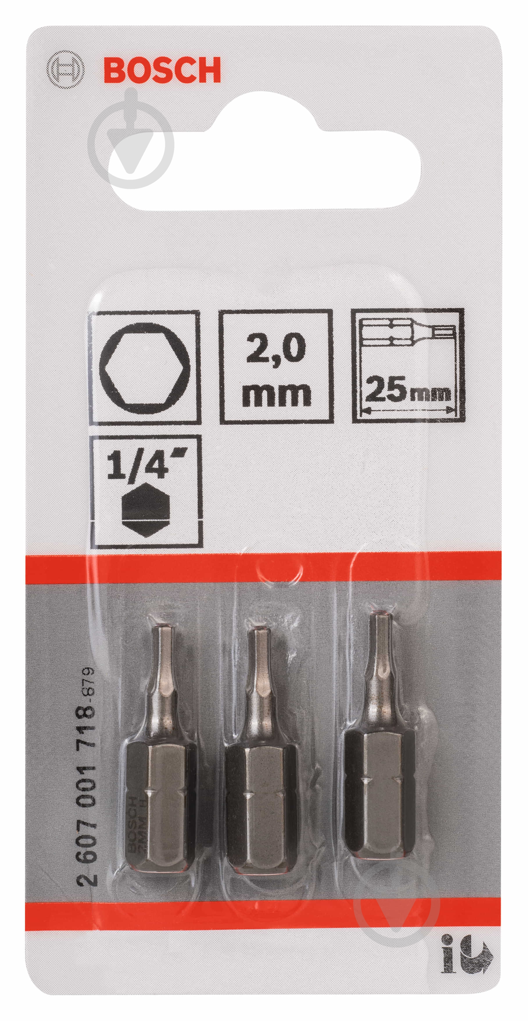 Біта Bosch Extra-Hart HEX 2 x 25 мм 3 шт. 2607001718 - фото 2