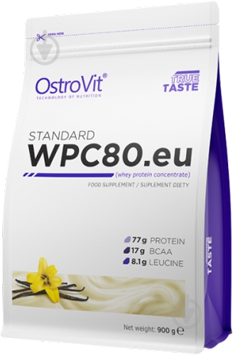 Протеин Ostrovit Standard WPC80.eu ваниль 0,9 кг - фото 1