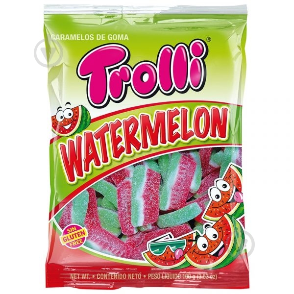 Конфеты жевательные Trolli Арбуз 100 г - фото 1 Конфеты жевательные Trolli Арбуз 100 г - фото 1