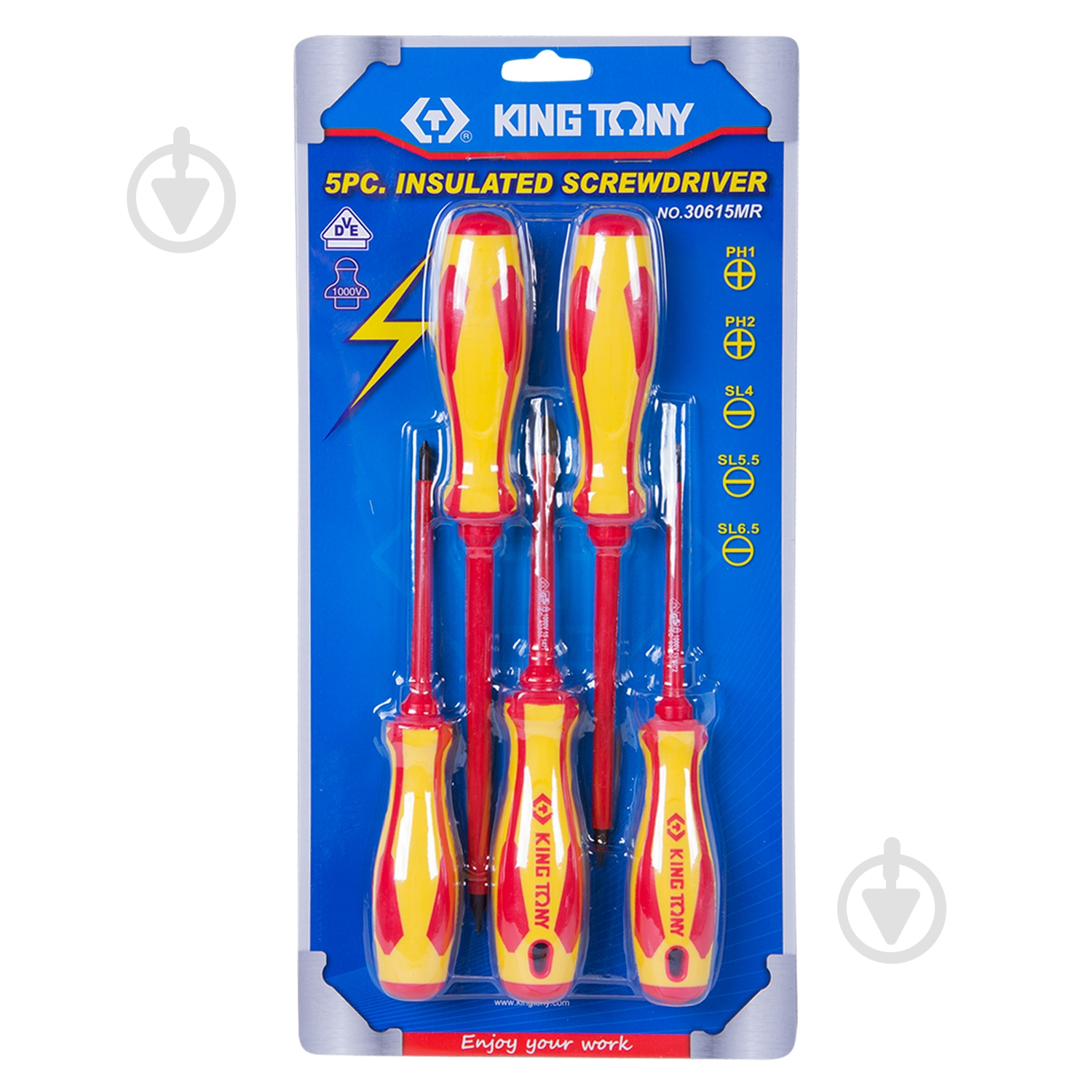 Набор отверток KING TONY диэлектрических 5 пр. 30615MR - фото 1 Набор отверток KING TONY диэлектрических 5 пр. 30615MR - фото 1