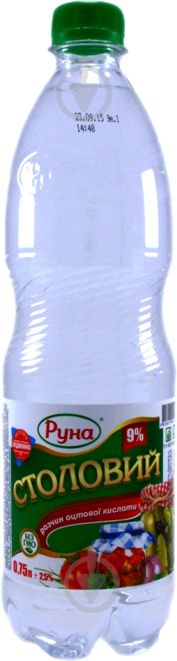 Розчин оцтової кислоти столовий 9% 750 мл Руна (4820015942418) - фото 2