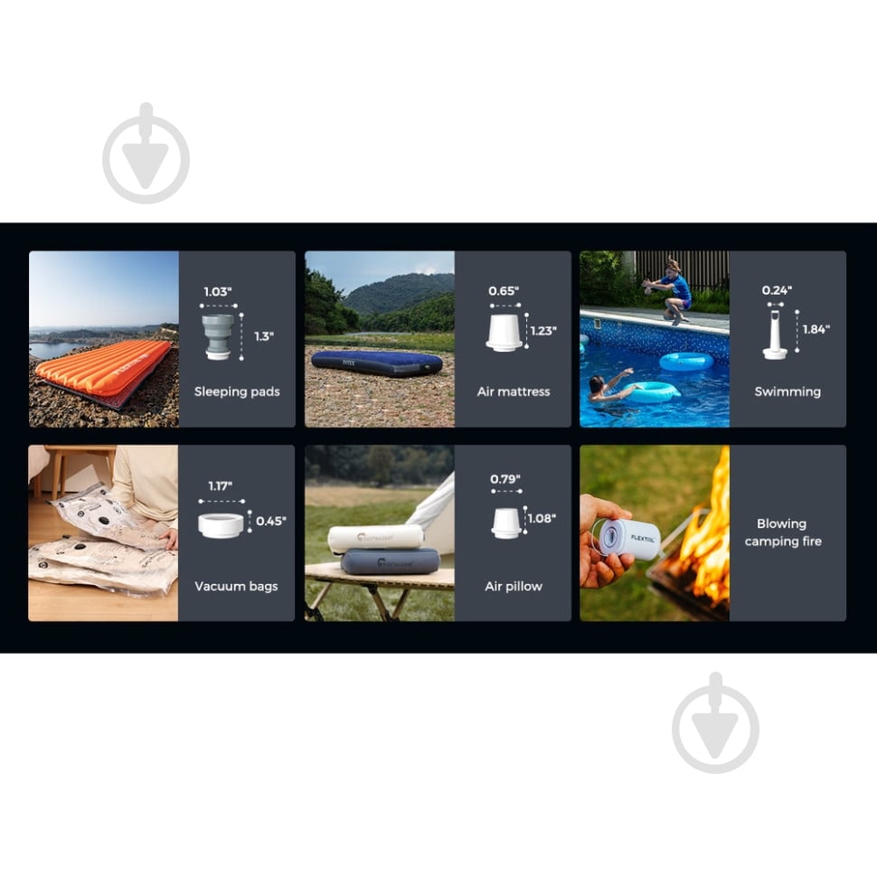 Насос портативний Flextail ліхтар кемпінговий Tiny Pump 2X, білий - фото 6 Насос портативний Flextail ліхтар кемпінговий Tiny Pump 2X, білий - фото 6