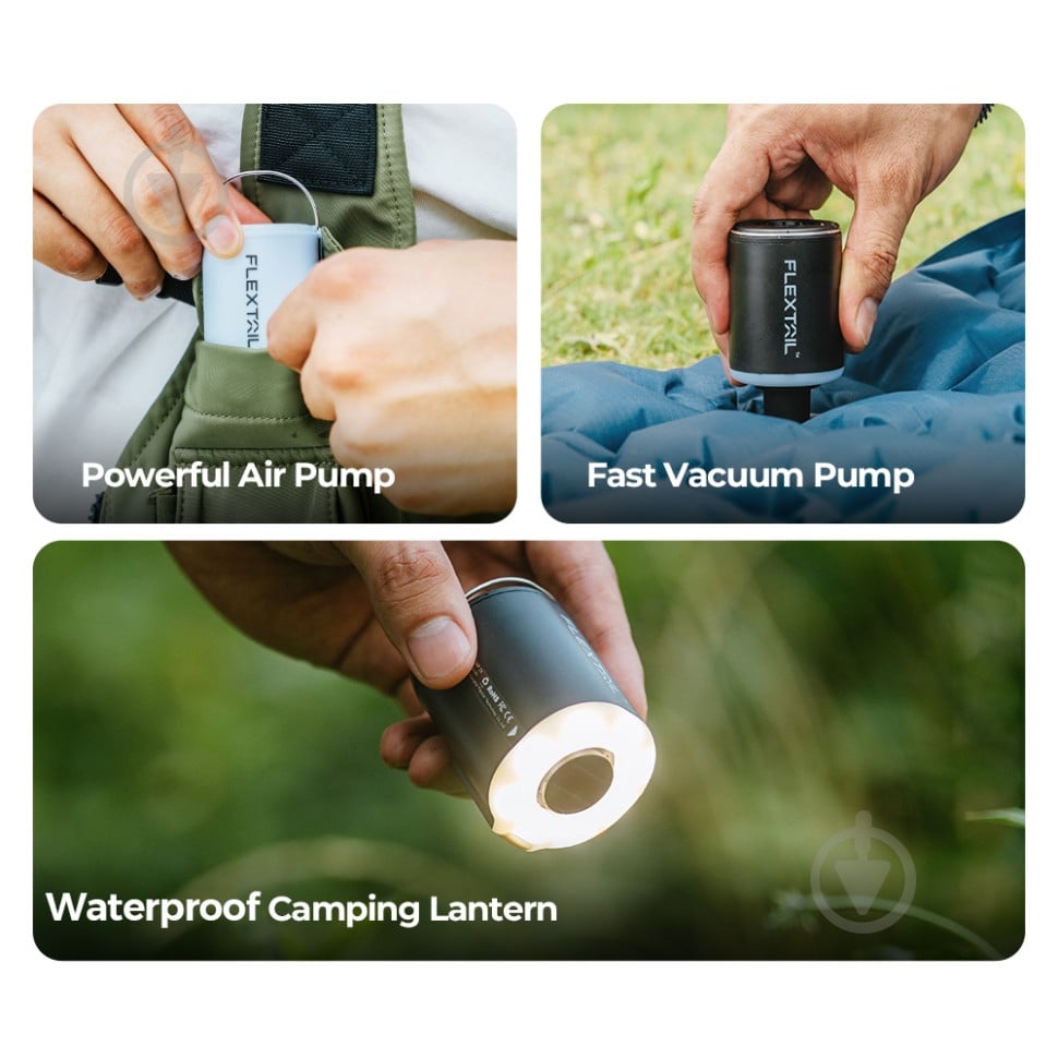 Насос портативний Flextail ліхтар кемпінговий Tiny Pump 2X, білий - фото 3 Насос портативний Flextail ліхтар кемпінговий Tiny Pump 2X, білий - фото 3