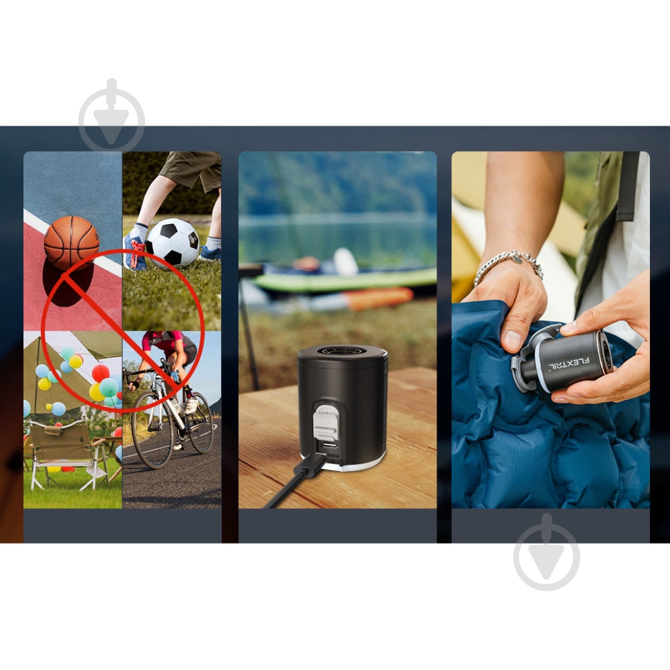 Насос портативный Flextail фонарь кемпинговый Tiny Pump 2X, черный - фото 4 Насос портативный Flextail фонарь кемпинговый Tiny Pump 2X, черный - фото 4