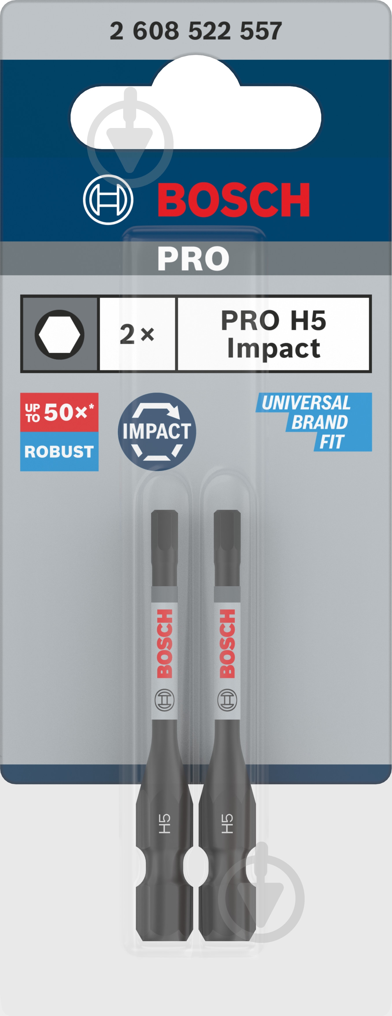 Бита Bosch PRO Impact HEX 5.0 x 55 мм 2608522557 - фото 4 Бита Bosch PRO Impact HEX 5.0 x 55 мм 2608522557 - фото 4