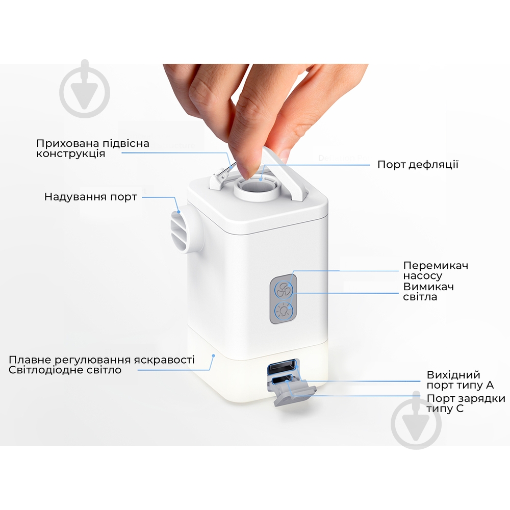 Насос портативный Flextail фонарь-powerbank кемпинговый Max Pump 2 Plus, оранжевый - фото 8 Насос портативный Flextail фонарь-powerbank кемпинговый Max Pump 2 Plus, оранжевый - фото 8
