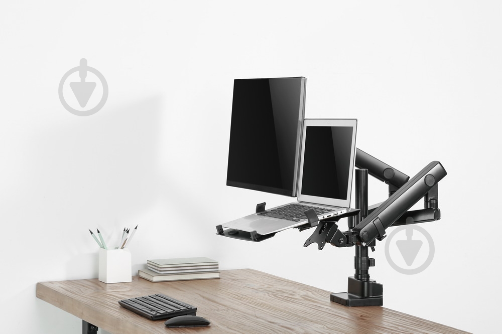 Крепление для монитора Gembird для 2 мониторов 17-32" та ноутбуку (1-8 кг) MA-DA3-02 поворотно-наклонные 17"-32" черный - фото 9 Крепление для монитора Gembird для 2 мониторов 17-32" та ноутбуку (1-8 кг) MA-DA3-02 поворотно-наклонные 17"-32" черный - фото 9