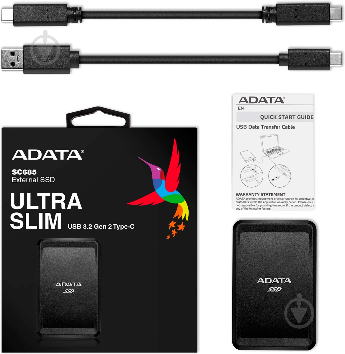 SSD-накопитель ADATA SC685 2000GB USB Type-C (ASC685-2TU32G2-CBK) - фото 5