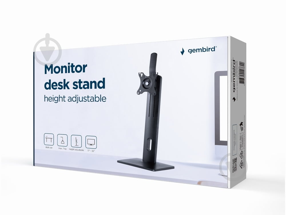 Крепление для монитора Gembird 17-32" (до 7 кг) MS-D1-01 поворотно-наклонные 17"-32" черный - фото 9 Крепление для монитора Gembird 17-32" (до 7 кг) MS-D1-01 поворотно-наклонные 17"-32" черный - фото 9