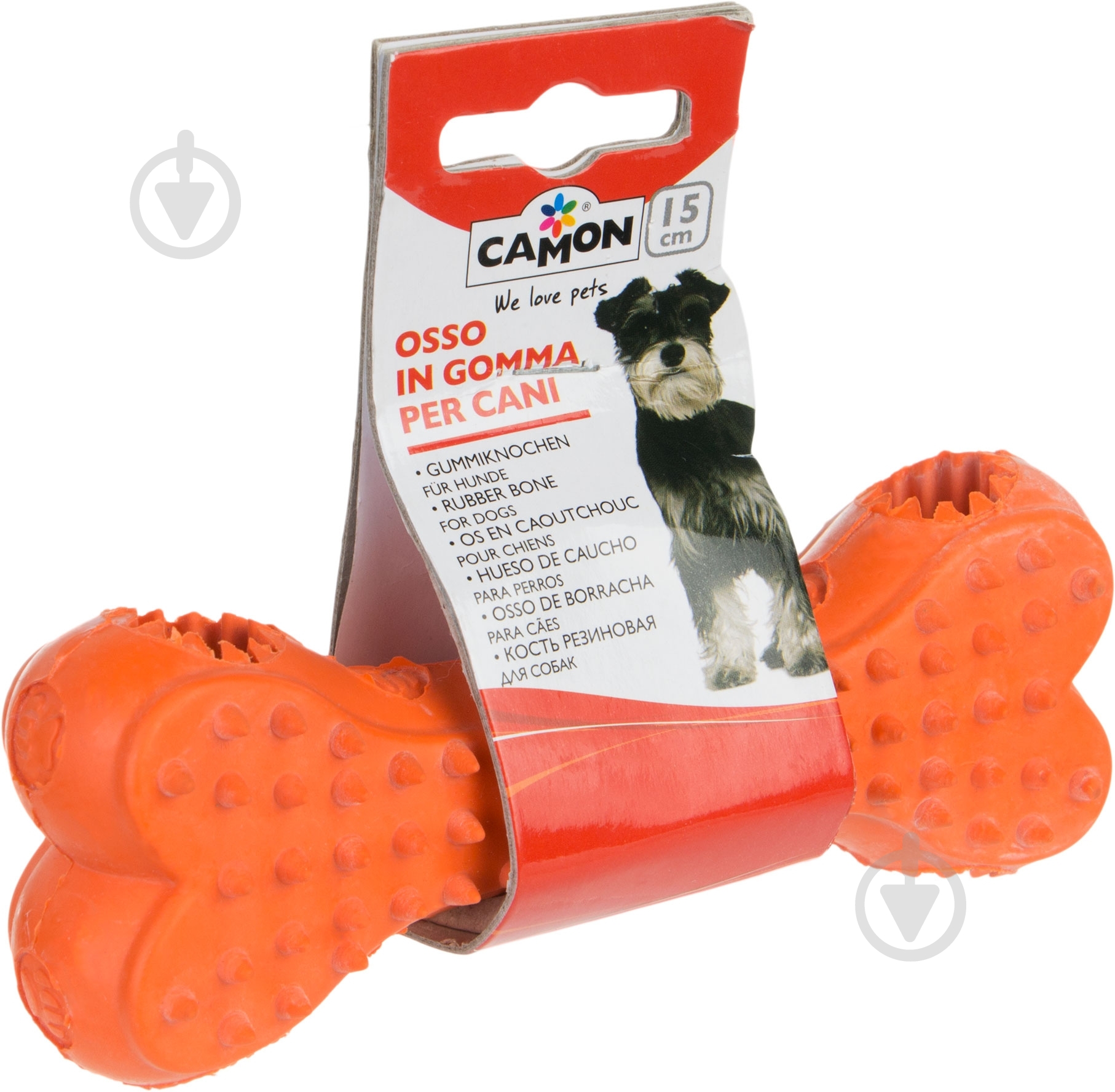 Игрушка для собак Camon Косточка резиновая под лакомство 15 см - фото 2