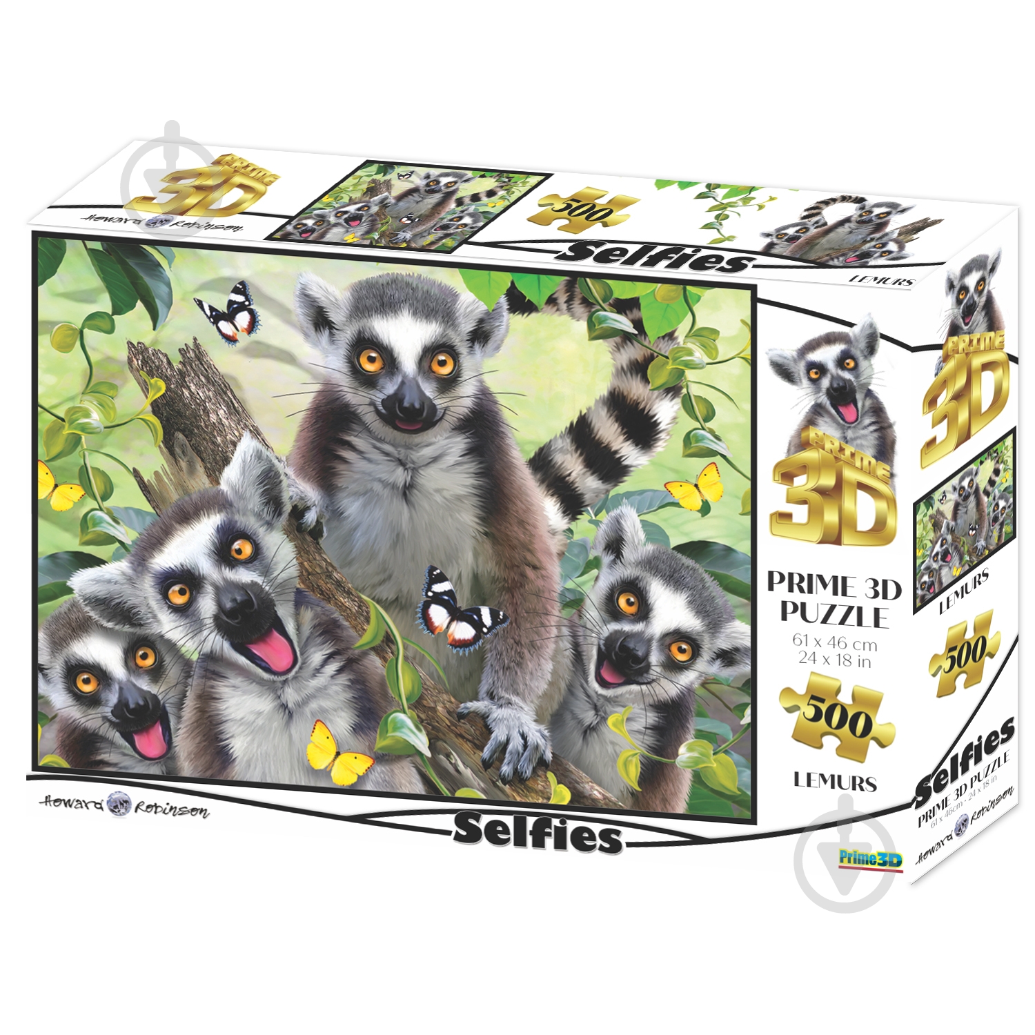 3D-пазл PRIME 3D 10372 Селфи Лемуры 500 деталей - фото 1