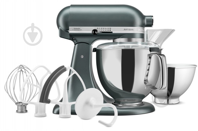 Кухонная машина KitchenAid Artisan 5KSM175PSEJP Elegance 4,8 л с откидным блоком, Juniper - фото 3 Кухонная машина KitchenAid Artisan 5KSM175PSEJP Elegance 4,8 л с откидным блоком, Juniper - фото 3