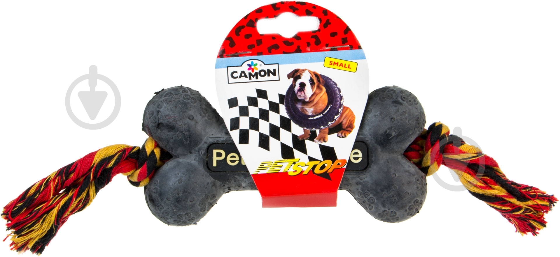 Игрушка для собак Camon Косточка резиновая на канате 15 см - фото 2